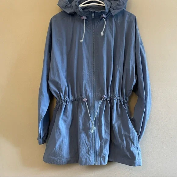 Vintage “Exclusiv” Light Blue Nylon Jacket w Toggle Cinched Waist **Like New - Picture 8 of 15